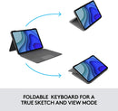 Logitech Folio touch Keyboard Case for iPad Pro 11" (2nd/3rd Gen)/Air - Grey - Bass Electronics