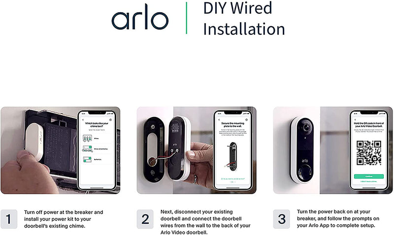 Arlo Video Doorbell | HD Video, Weather-Resistant, 2-Way Audio | Motion Detection and alerts | Compatible with Alexa | (AVD1001) - Bass Electronics