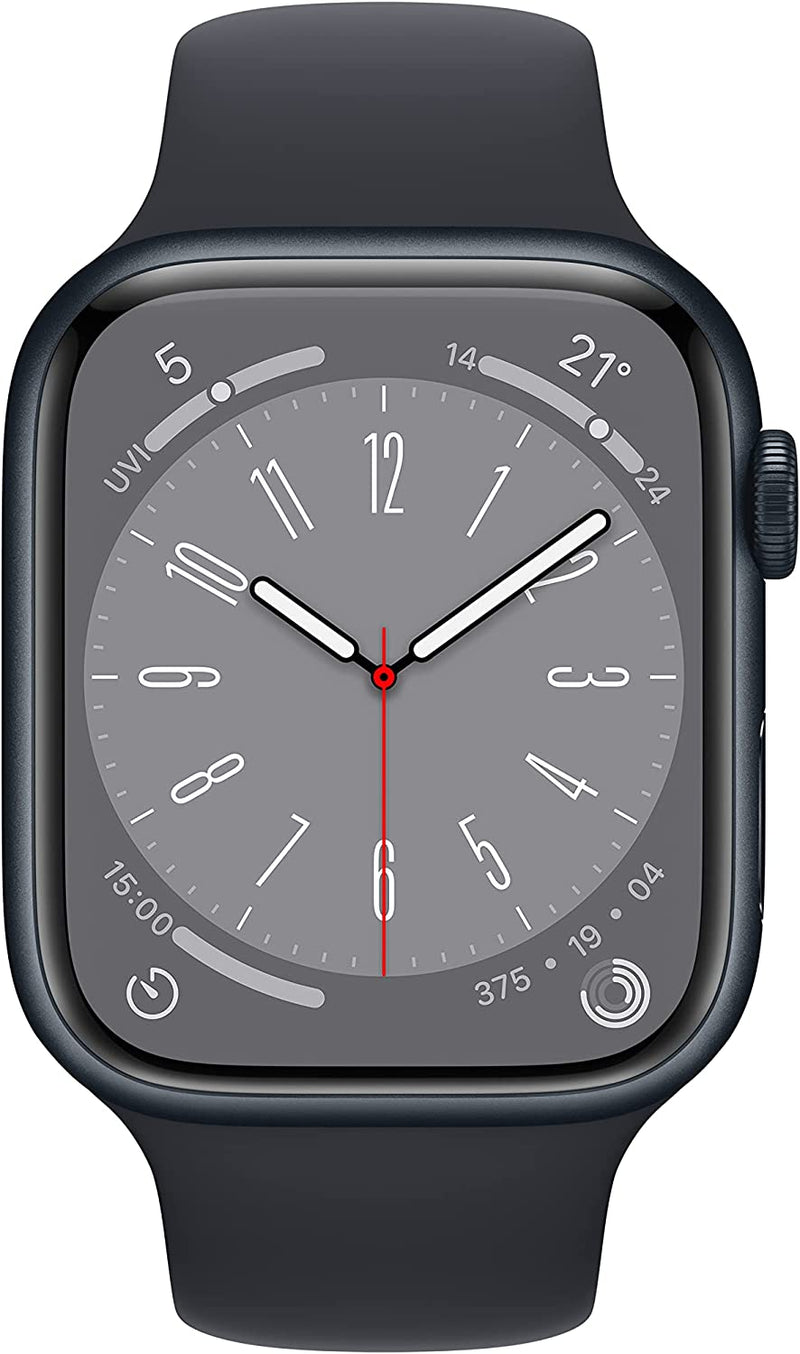 Apple Watch Series 8 (GPS) 45mm Midnight Aluminum Case with Midnight Sport Band - Medium/Large