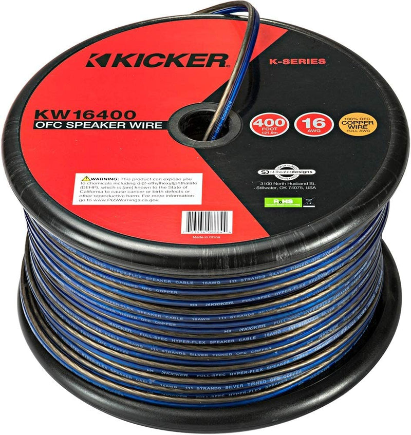 Kicker 46KW16400 K-Series Speaker Wire, Spool, 16ga, 400ft - Bass Electronics