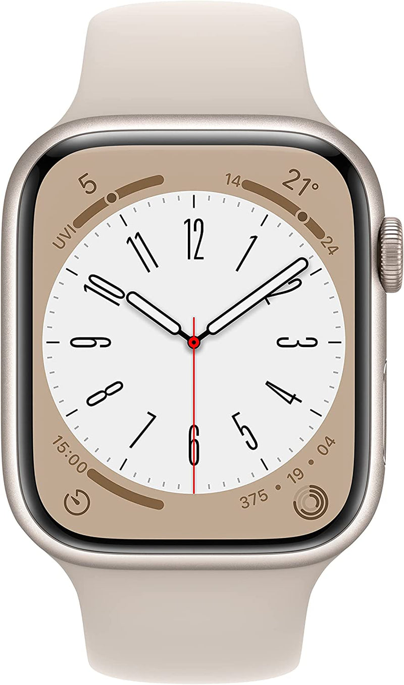 Apple Watch Series 8 (GPS) 41mm Starlight Aluminum Case with Starlight Sport Band - Small/Medium