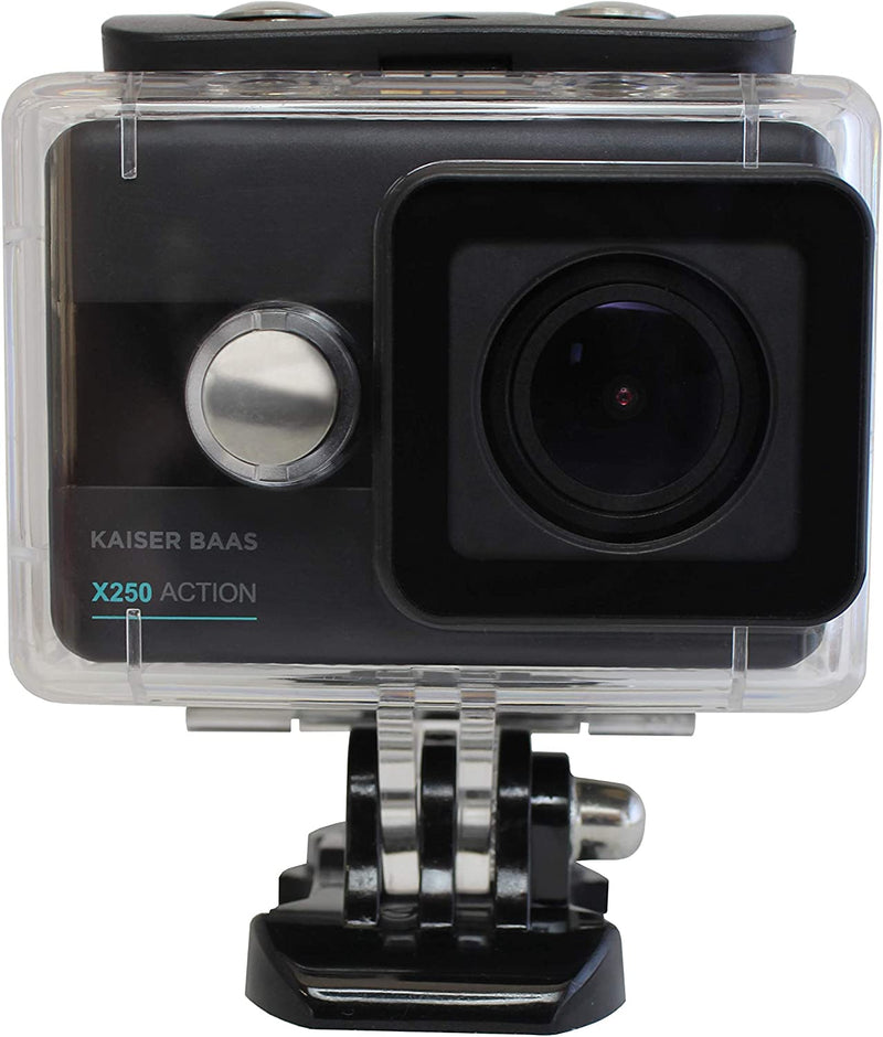 Kaiser Baas X250 Action Camera - Real 1080p/60fps, 4K upscaled, 5 MP, F2.8 6G Lens, 150° FOV, Includes Mount Accessories & Underwater Case - Bass Electronics