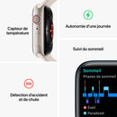 Apple Watch Series 8 (GPS) 45 mm Boîtier en aluminium Starlight avec bracelet sport Starlight - Medium/Large 