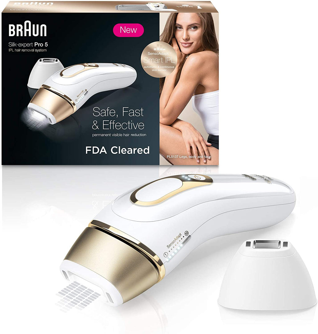 Braun, Silk-expert Pro 5 IPL Latest Generation Long Term Permanent Hair  Removal Device with 2 Precision Heads