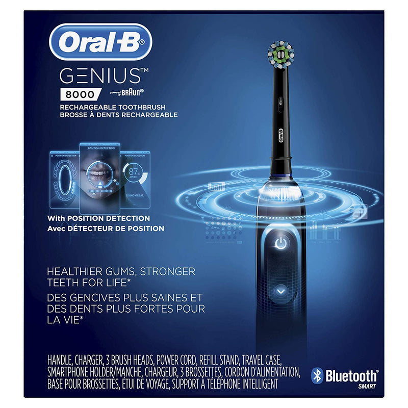 Oral-B Genius Pro 8000 Electronic Power Rechargeable Battery Electric Toothbrush with Bluetooth Connectivity - Bass Electronics
