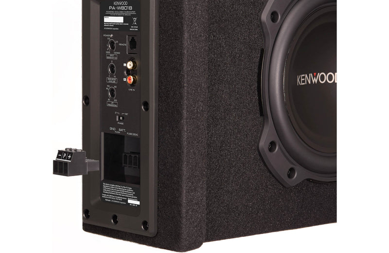 Kenwood PA-W801B Ported powered subwoofer enclosure with 8" sub and 200-watt amp - Bass Electronics