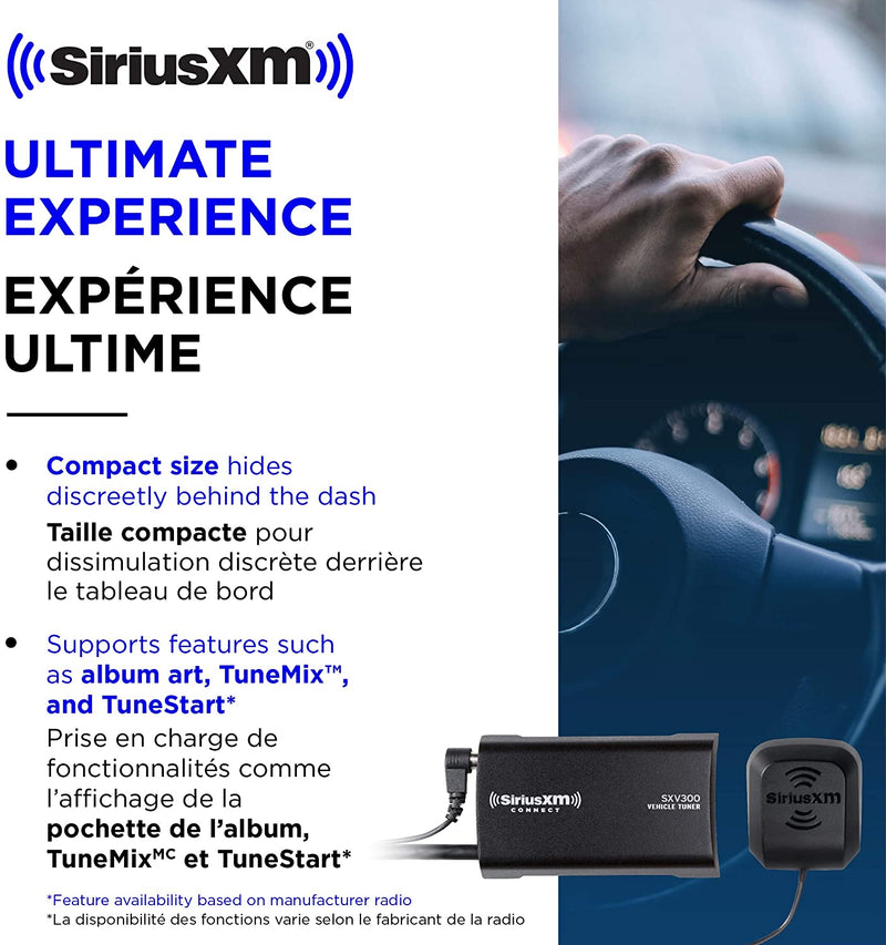 SiriusXM SXV300 Connect Vehicle Tuner for Satellite Radio, Receive Free 3 Months Service with Subscription, Easily Add SiriusXM to Any SiriusXM-Ready Compatible Car Stereo System - Bass Electronics