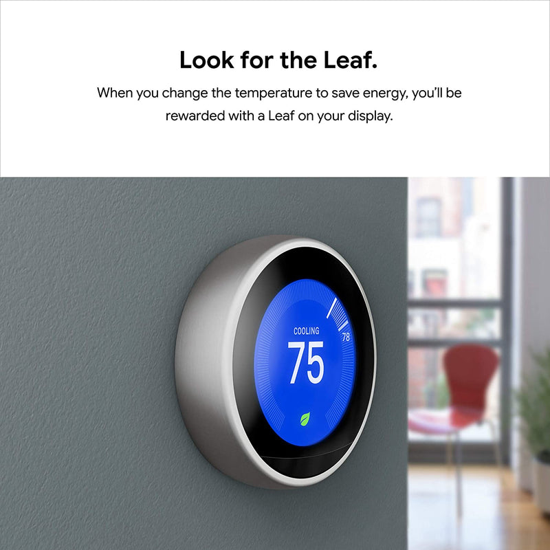 Google Nest Wi-Fi Smart Learning Thermostat (3rd Generation) - Black