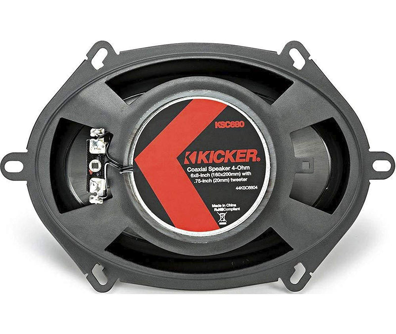 Kicker KSC6804  6x8" Coax Speakers with .75" tweeters 4-Ohm 300 watts - Bass Electronics