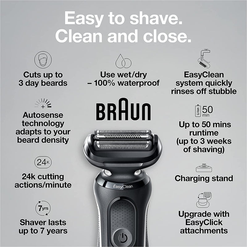 Braun Series 5 Wet & Dry Cordless Men's Shaver with Charging Stand (5050cs) (Open Box)