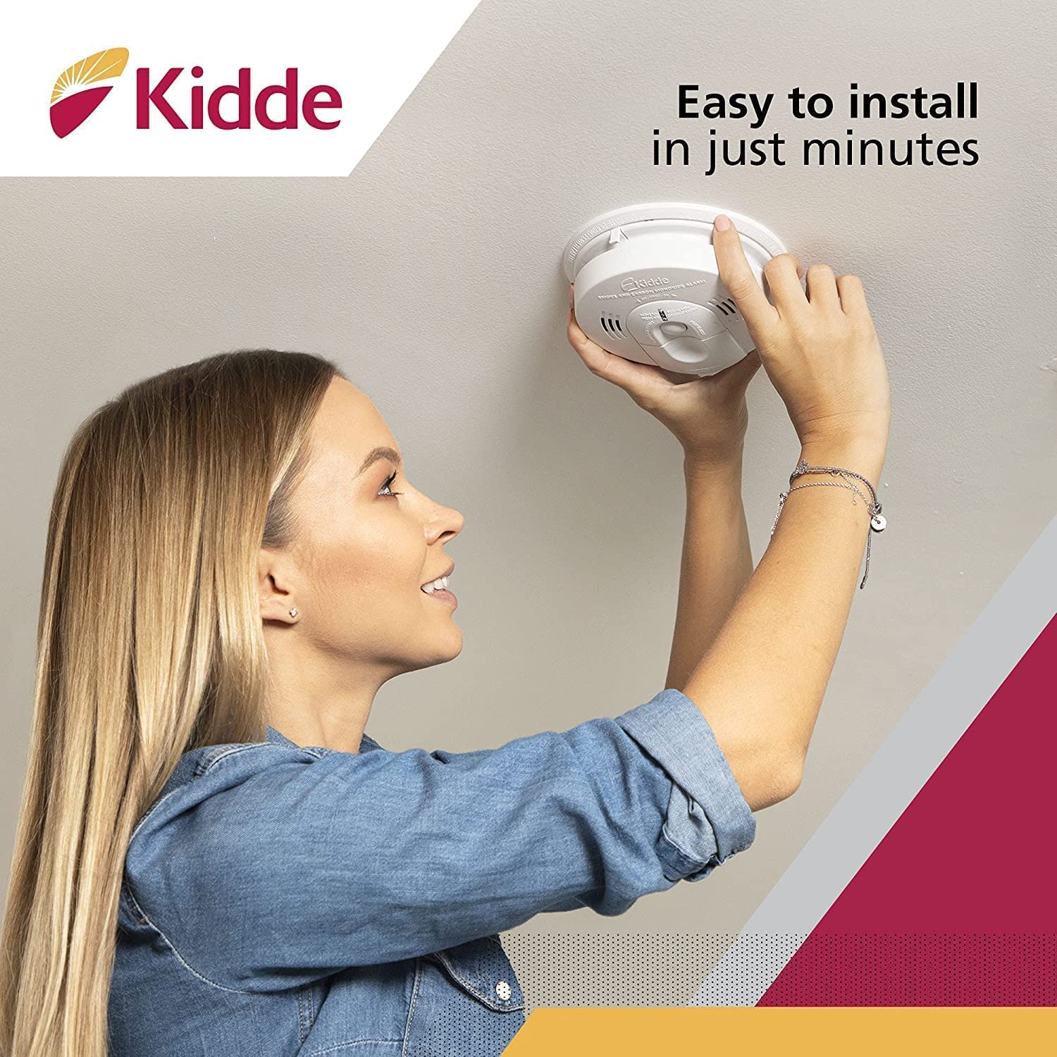 Kidde P4010ACLEDSCOCA 120 VAC Integrated 3-in-1 LED Strobe and 10-Year
