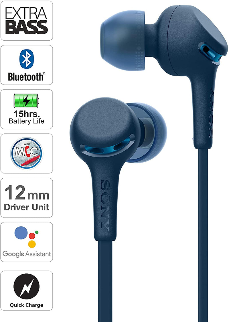 Sony MDR-XB70BT Extra Bass Bluetooth In-Ear Headphones MDRXB70BT - Blue - Bass Electronics