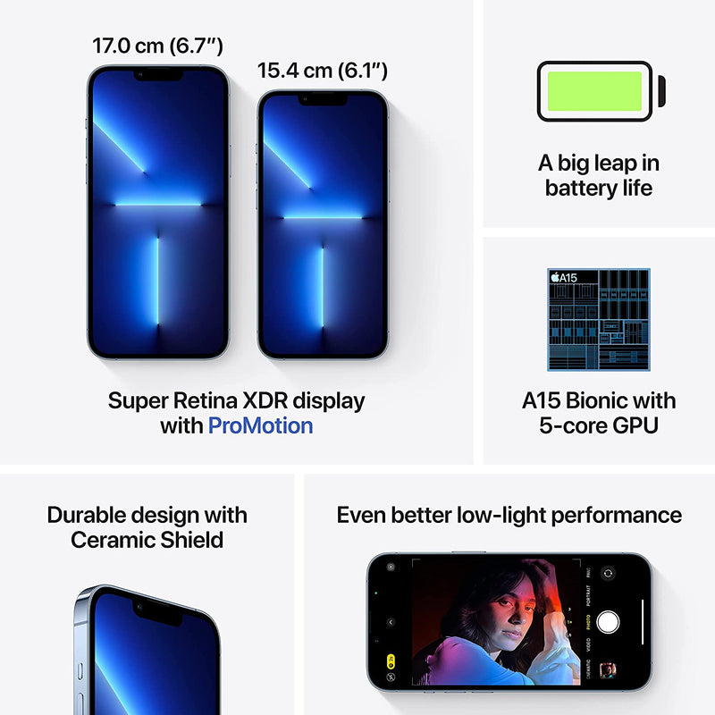 Apple iPhone 13 Pro Max 1TB - Sierra Blue - Factory Unlocked - Bass Electronics
