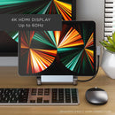 Satechi Stand & Hub for iPad, USB-C Hub 6-in-1, Foldable Stand - 60W USB-C PD, 4K HDMI, USB-A Data Port, Micro/SD Card Readers, 3.5mm Audio Jack - for M2/ M1 iPad Pro, M1 iPad Air, iPad Mini.