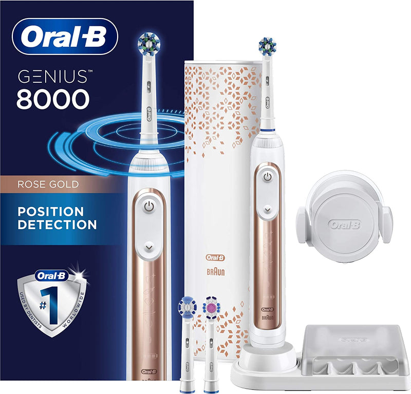 Oral-B Power Genius 8000 Rechargeable Electric Toothbrush, Rose Gold - Bass Electronics