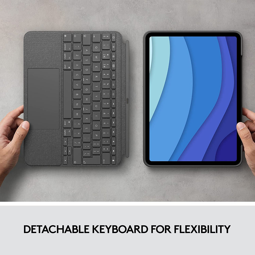 Logitech Combo Touch iPad Pro 11-inch (1st, 2nd, 3rd gen) Keyboard Case, -  Oxford Gray