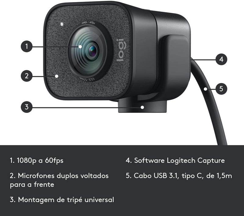 Logitech StreamCam Plus Full HD 1080p Webcam - Graphite - Bass Electronics