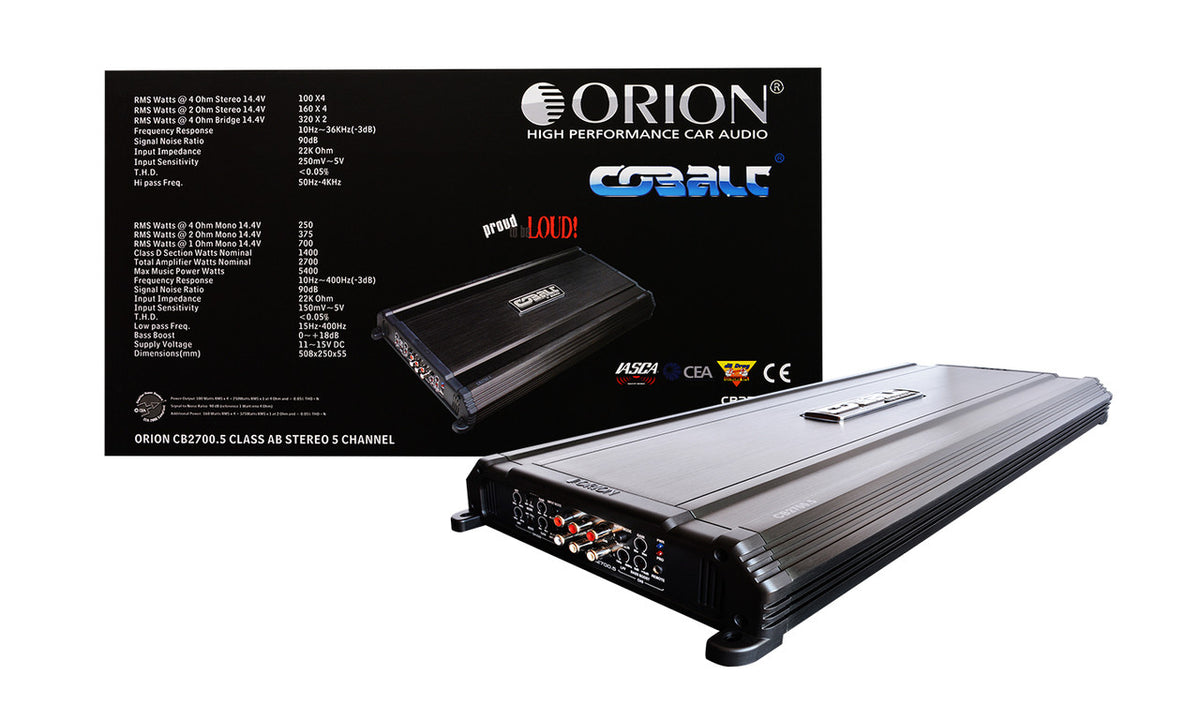 Orion CB2700.5 Cobalt Series 5 Channels Amplifier 5400 Watts Max
