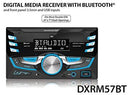 DUAL DXRM57BT Double-DIN In-Dash Mechless AM/FM Receiver with Bluetooth(R)