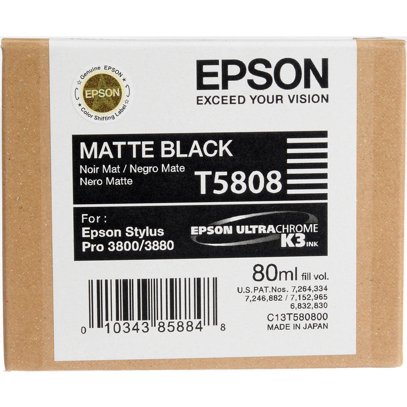 Epson T5808 Matte Black UltraChrome K3 Ink Cartridge - Bass Electronics