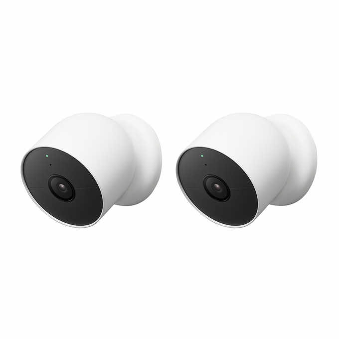 Google Nest Cam Wire-Free Indoor/Outdoor Security Camera - 2 Pack - White - Bass Electronics