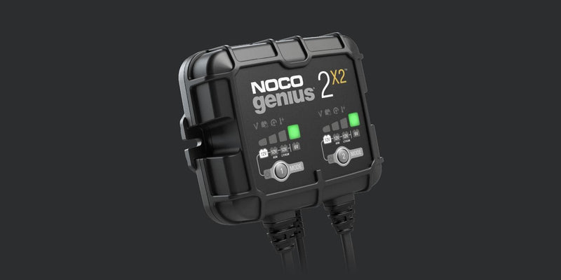 NOCO GENIUS2X2 Smart Battery Charger/Maintainer/Desulfator, 2-Bank, 4-Amp, 6V/12V - Bass Electronics