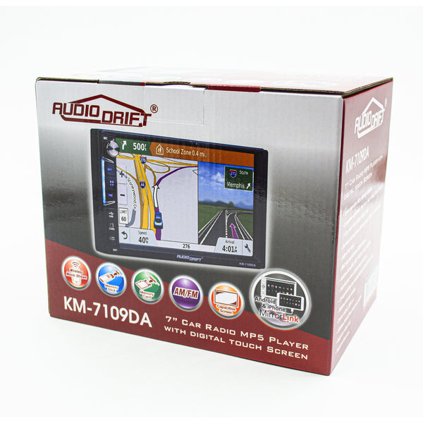 KM-7109DA AudioDrift 7 inch Car Radio MP5 Player with Digital Touch Screen - Bass Electronics