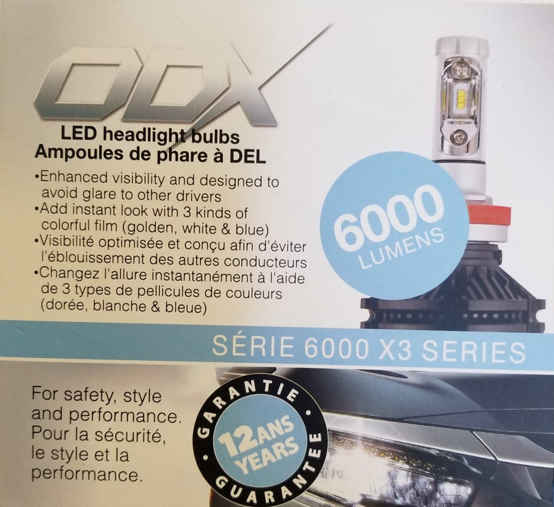 ODX X3 Led Headlight bulbs 6000 LUMENS 9006 - Bass Electronics