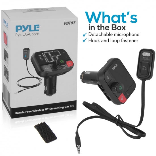 Pyle PBT97 Cigarette Lighter Bluetooth FM Transmitter - Universal Wireless Car Bluetooth Adapter - Bass Electronics