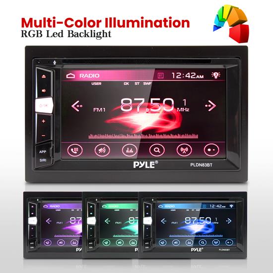 Pyle PLDN83BT 6.2 inch Double DIN Car Stereo Receiver with Bluetooth