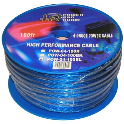 Power Pro Audio POWAL-04GA-BLU 4GA Flexible Power Wire 100 Feet, Blue