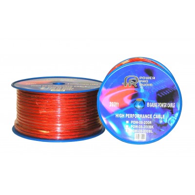 Power Pro Audio POWAL-08GA 8GA Flexible Power Wire, Red Sold By Foot