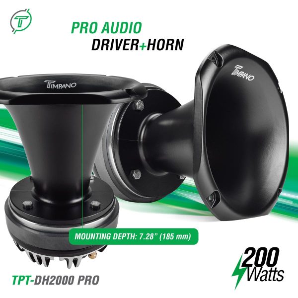Timpano TPT-DH2000 PRO 2″ Exit Aluminum Horn + Ferrite Driver Car Audio
