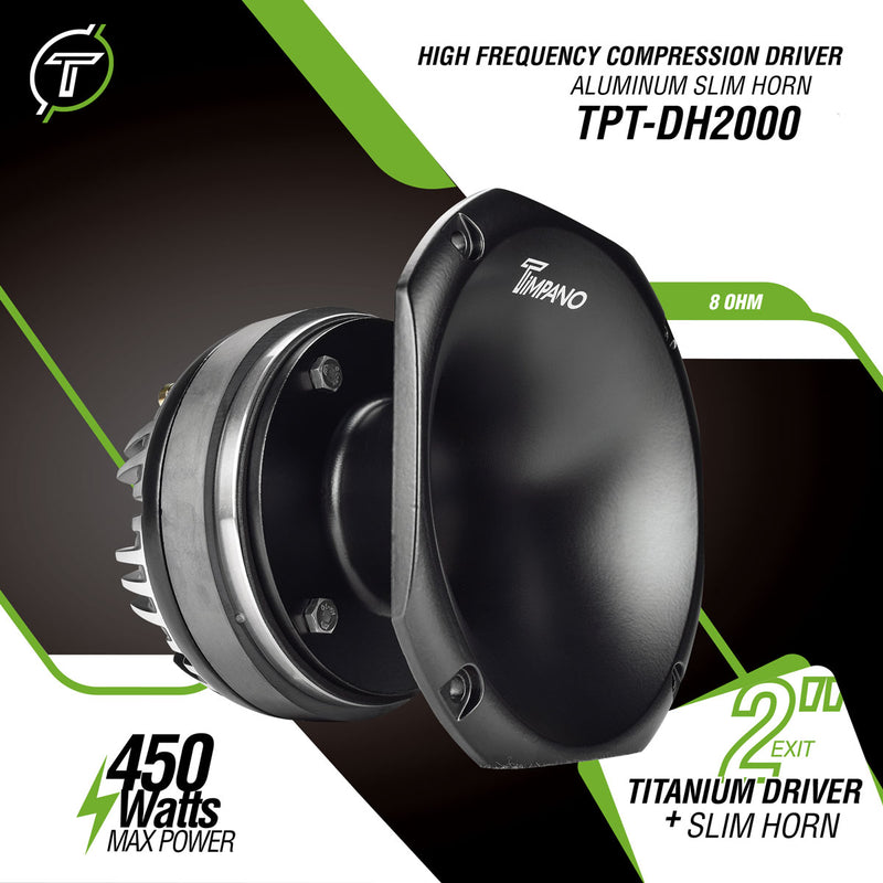 Timpano TPT-DH2000 2″ Exit Aluminum Horn + Ferrite Driver