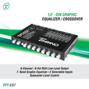 Timpano TPT-EQ7 7 Band Graphic Equalizer Subwoofer-Level Control EQ 7V Driver - Bass Electronics
