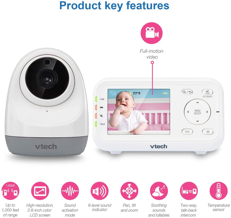 VTech VM3261 Digital Video Baby Monitor with Pan Tilt Camera