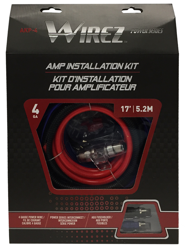 Wirez AKP-4 4 Guage Complete Amp Installation Kit - Bass Electronics