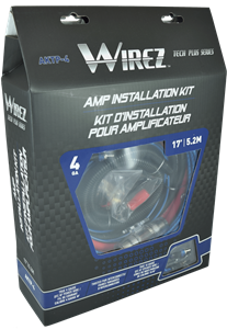 Wirez AKTP-4 Tech Plus 4 Guage Complete Amplifier Installation Kit - Bass Electronics