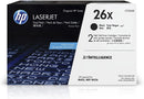 HP 26X (CF226XD) High Yield Black Original Toner, 2 Cartridges - Bass Electronics