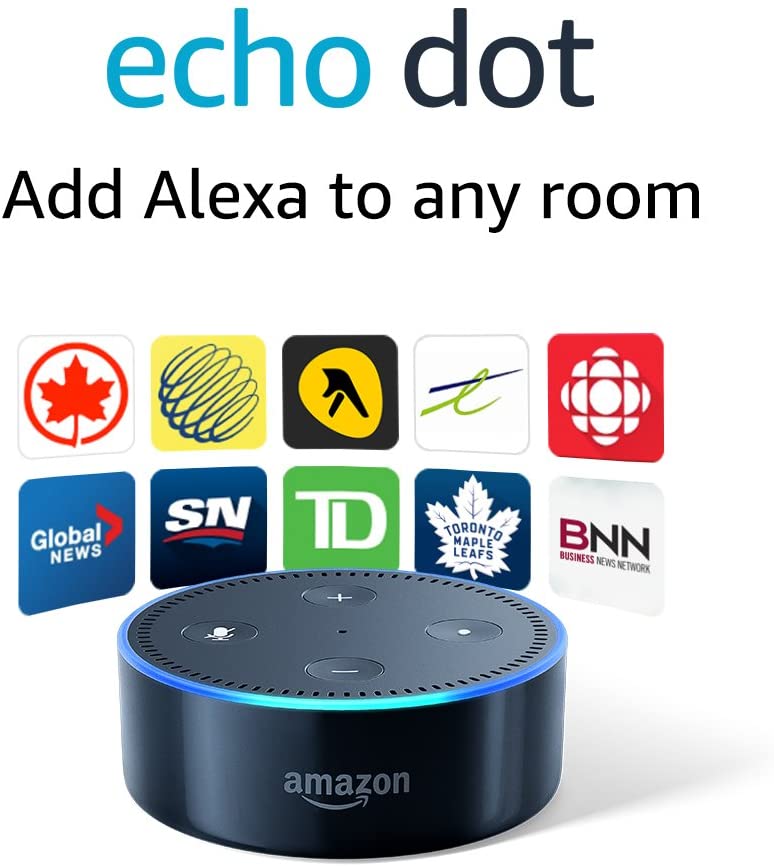 Echo Dot (2nd Generation) - Smart speaker with Alexa - Black - Bass Electronics