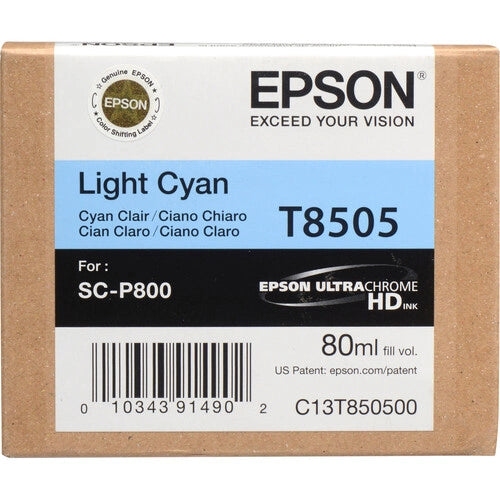 Epson T8505 UltraChrome HD Light Cyan Ink Cartridge (80 ml) - Bass Electronics