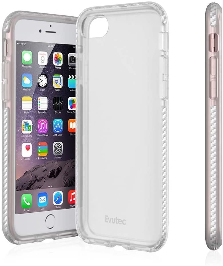 Evutec Ap007Cbf01 Evutec iPhone 7/iPhone 8 Case, Selenium Clear Transparent Scratch Resistant, Lightweight Protective Case, Silver - Bass Electronics