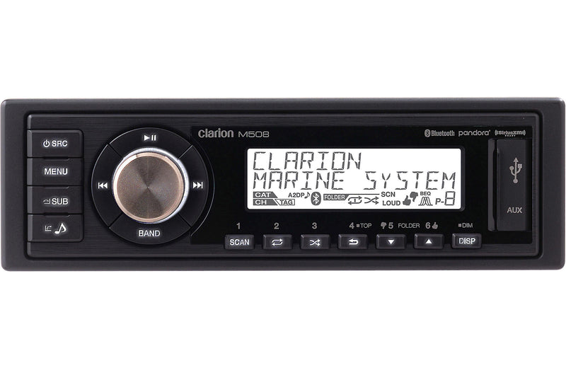 Clarion M508 Marine digital media receiver with Bluetooth® (does not play CDs)