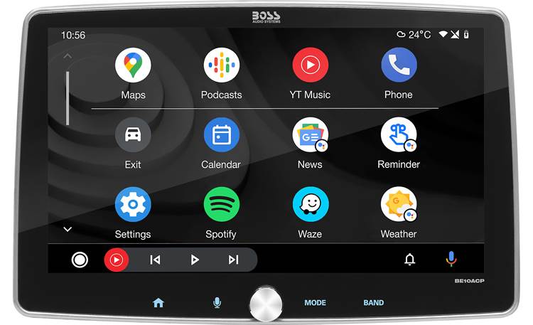 Boss 10.1" Single Din In-Dash Bluetooth Receiver with CarPlay and Android Auto (BE10ACP) - Bass Electronics