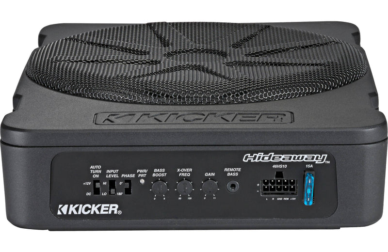 Kicker 46HS10 Hideaway Series 10" compact powered subwoofer with 180-watt amp