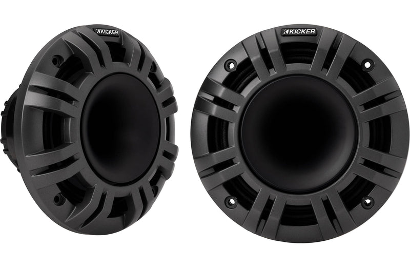 Kicker 48KMXL654 6-1/2" Marine Speakers With White and Grey Grilles