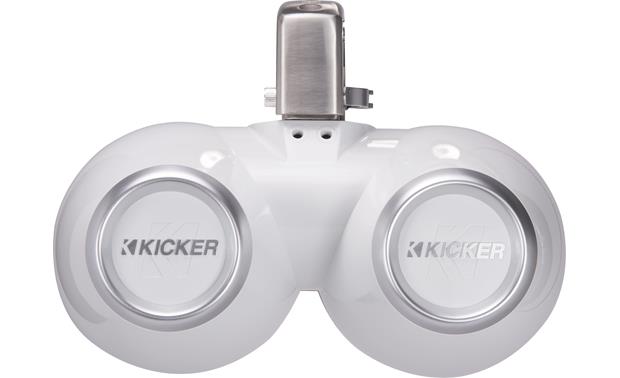 Kicker 45KMTDC65W KMTC65 (165mm) Loaded Marine Dual Cans with 45KM654L speaker pairs; white grill on white can - Bass Electronics
