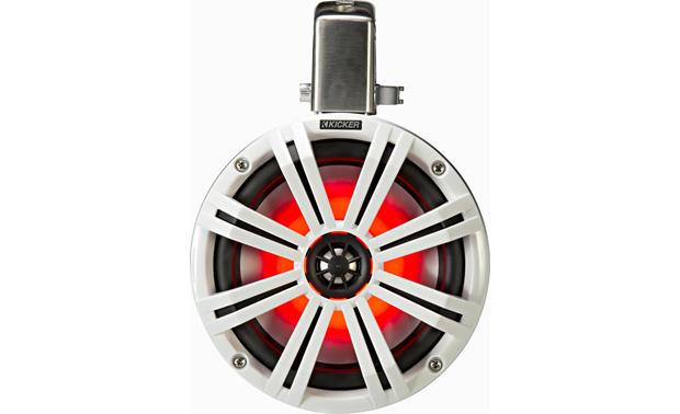 Kicker 45KMTC8W KMTC8 (200mm) Loaded Marine Cans with 45KM84L speaker pair; white grill on white can - Bass Electronics