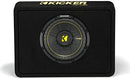 Kicker CompC 44TCWC104 Ported truck enclosure with one CompC 10" 4-ohm subwoofer
