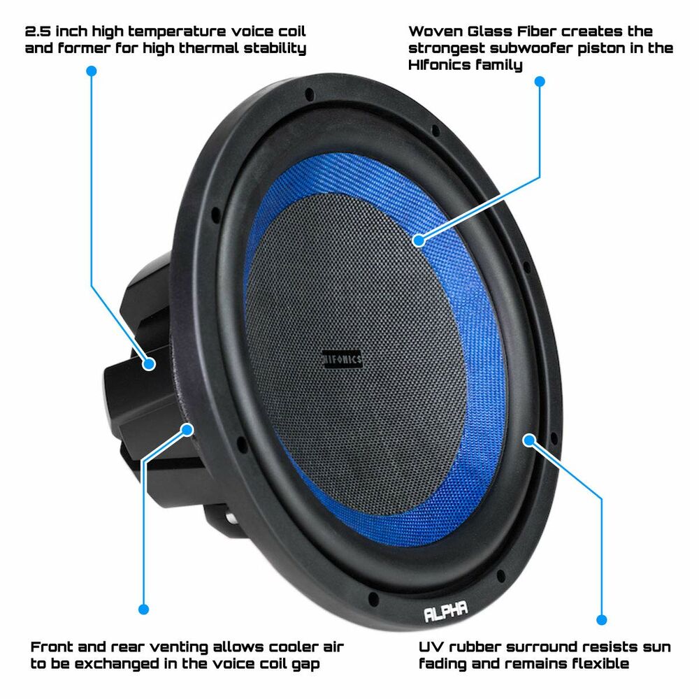 Car Audio Hifonics 12in Subs Hifonics HAW12D4 12 Inch 1200 Watts
